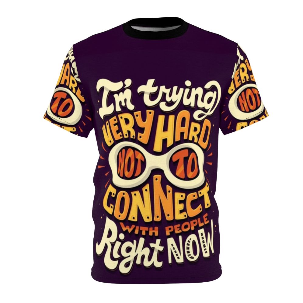 Schitt's Creek inspired graphic t-shirt with the quote "I'm trying very hard not to connect with people right now"