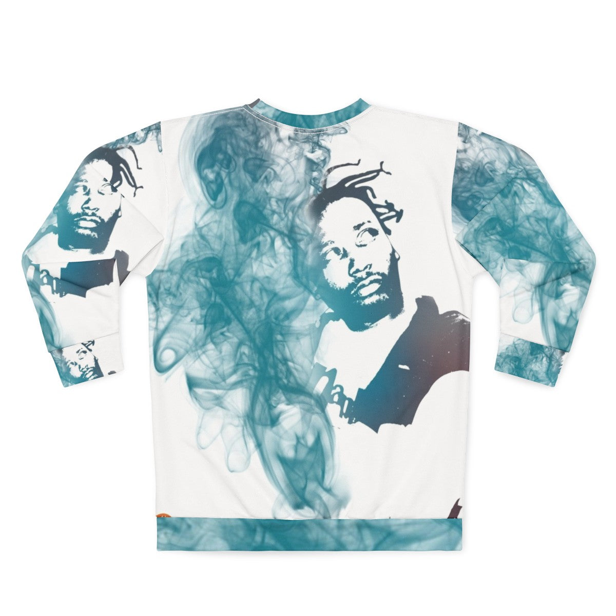 Ol Dirty Bastard portrait sweatshirt with smoke effects - Back