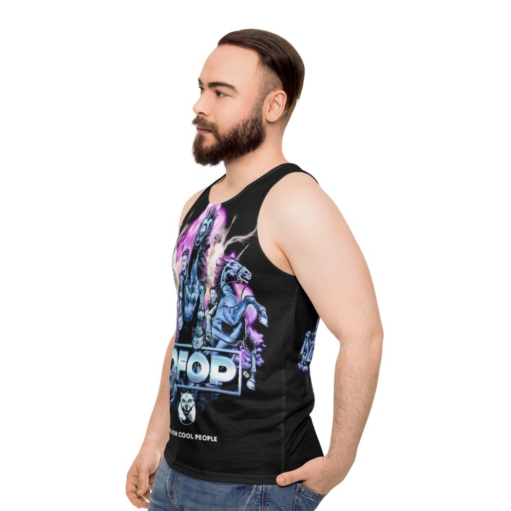 Podcast Fan Unisex Tank Top featuring Tofop Fofop Cool Things design - men side