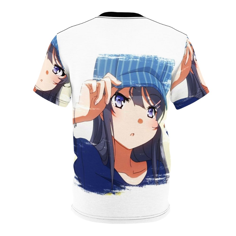 Anime-inspired t-shirt featuring the character Mai Sakurajima from the Rascal Does Not Dream of Bunny Girl Senpai series - Back