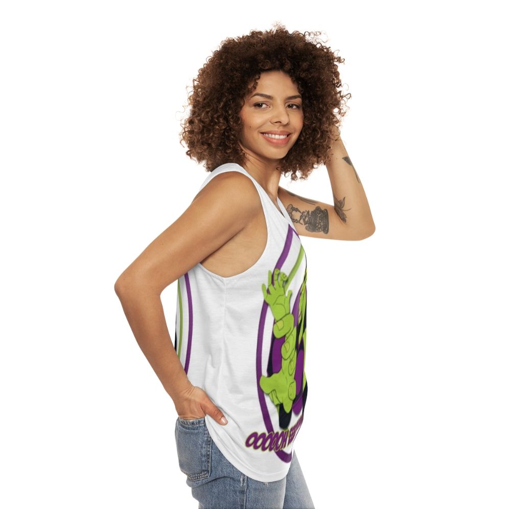 Unisex cartoon inspired classic TV references tank top - women side