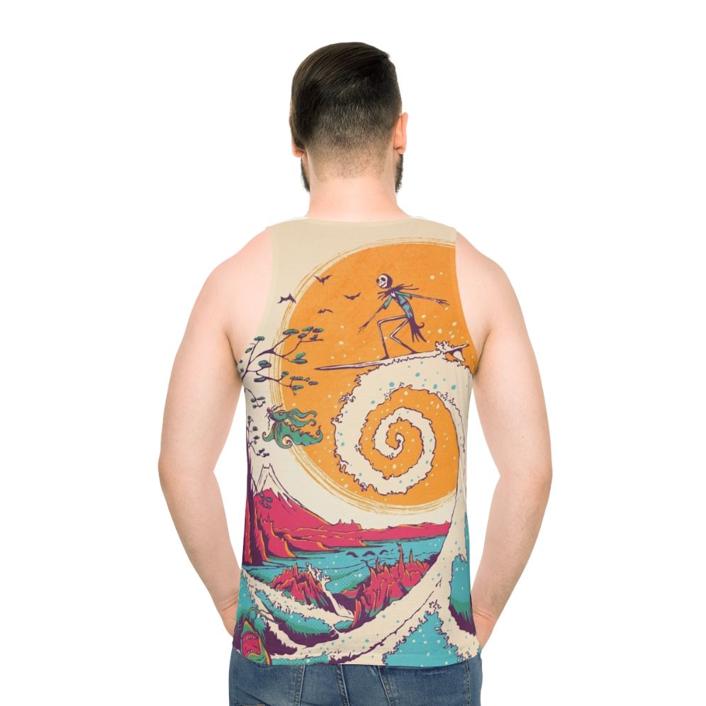 Surf Before Christmas Unisex Tank Top with Tim Burton's Nightmare Before Christmas Design - men back