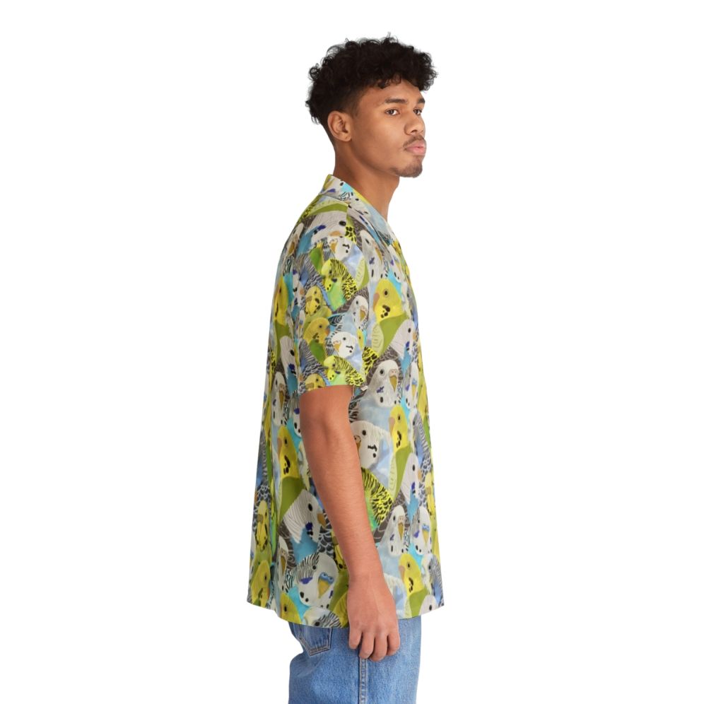 Budgie Parakeets Hawaiian Shirt with Tropical Bird Pattern - People Pight