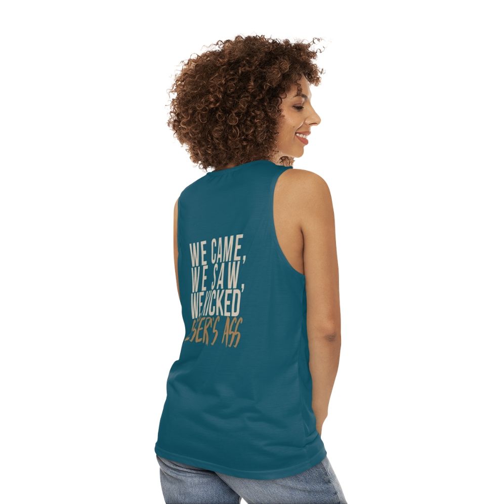 Unisex tank top featuring Julius Caesar quote from Legends of Tomorrow - women back