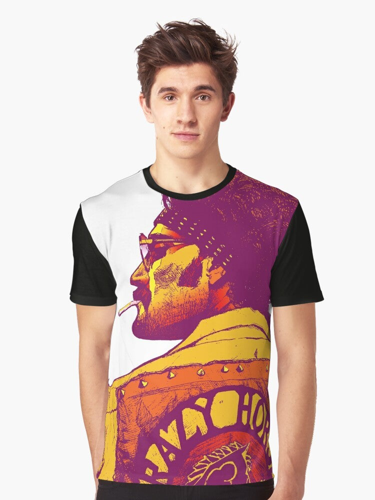 Shogun-inspired graphic t-shirt featuring the iconic "Boy" movie scene - Men