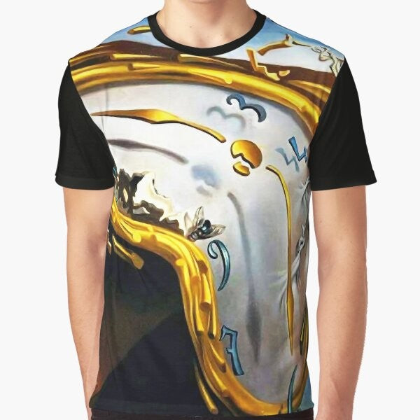 A t-shirt featuring a surreal graphic design inspired by the artwork of Salvador Dali