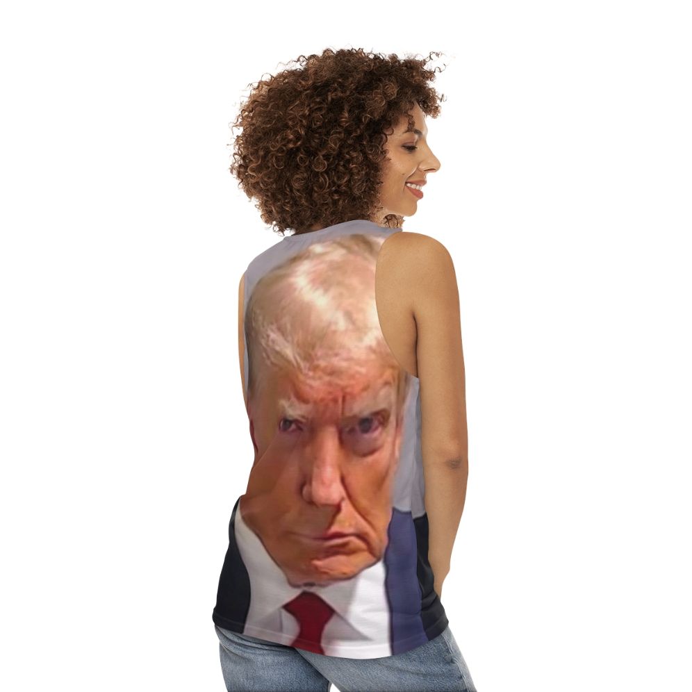 Donald Trump Mugshot Unisex Tank Top - women back