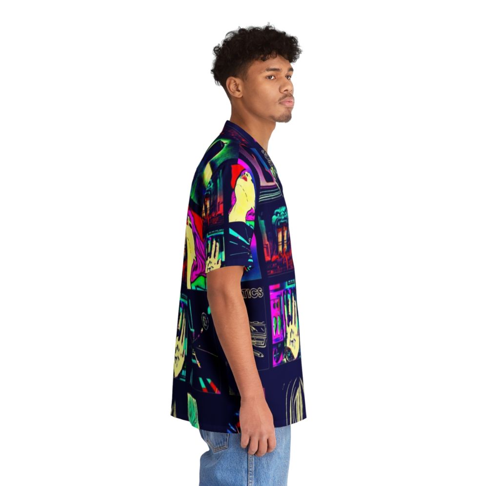 Candy V Chromatics Hawaiian Shirt with Pop Synth and Electro Dance Motifs - People Pight