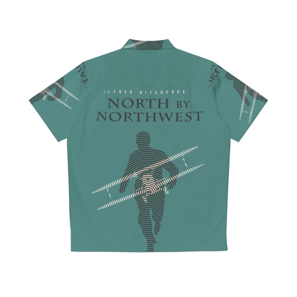 Alfred Hitchcock North By Northwest Hawaiian Shirt with classic movie graphics and tropical design - Back