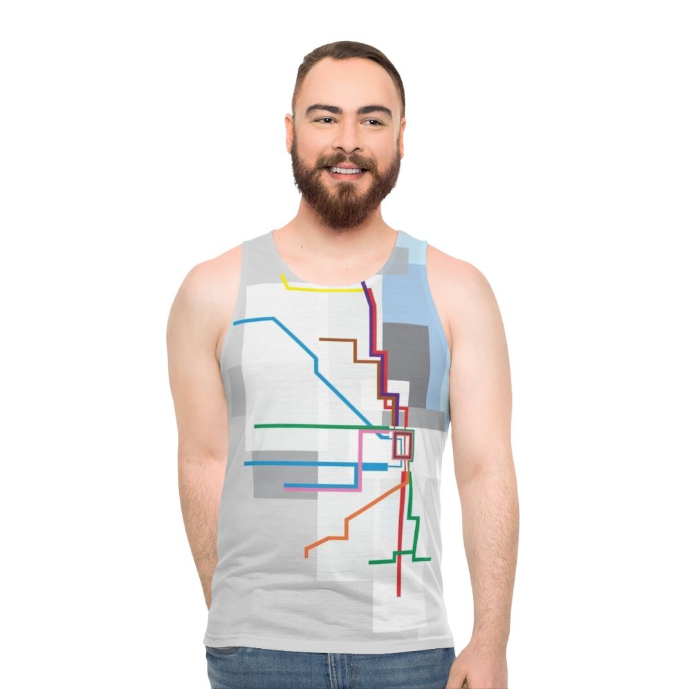 Chicago transit map unisex tank top - men