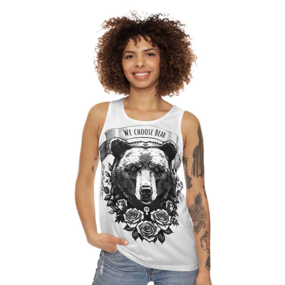 Unisex bear themed tank top for feminists - women