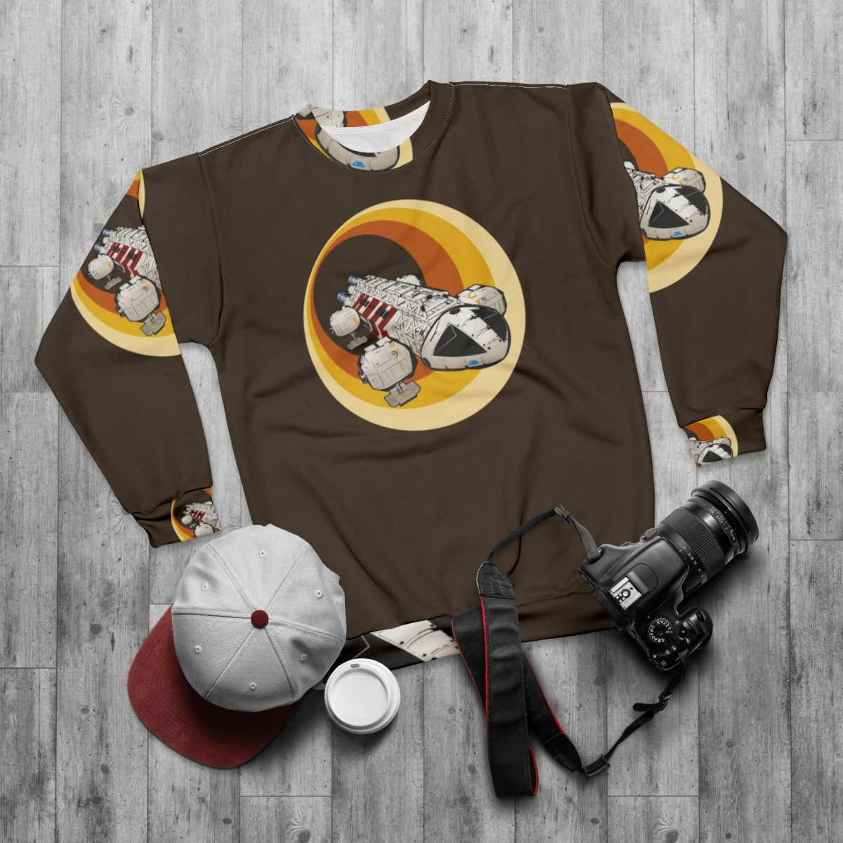 Retro Space 1999 Eagle Boost Sweatshirt - flat lay