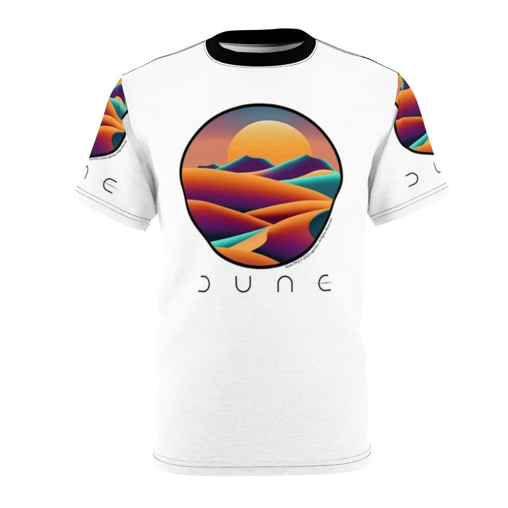 Dune-inspired desert landscape AOP t-shirt design