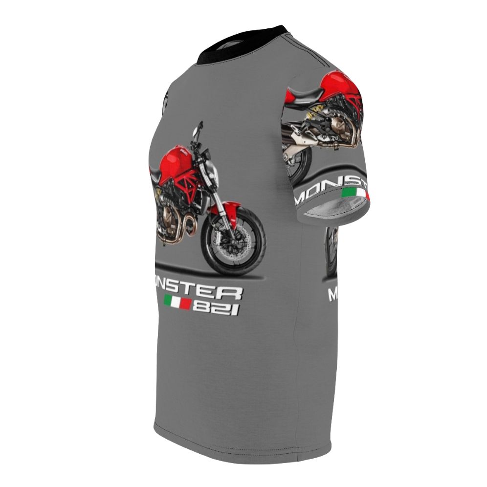 Stylish t-shirt featuring the iconic Monster 821 motorcycle design for sports bike enthusiasts - men left