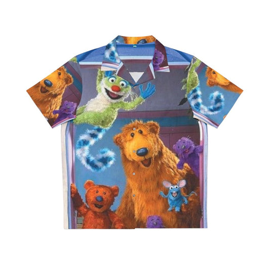 Retro Bear In The Big Blue House Kids Hawaiian Shirt