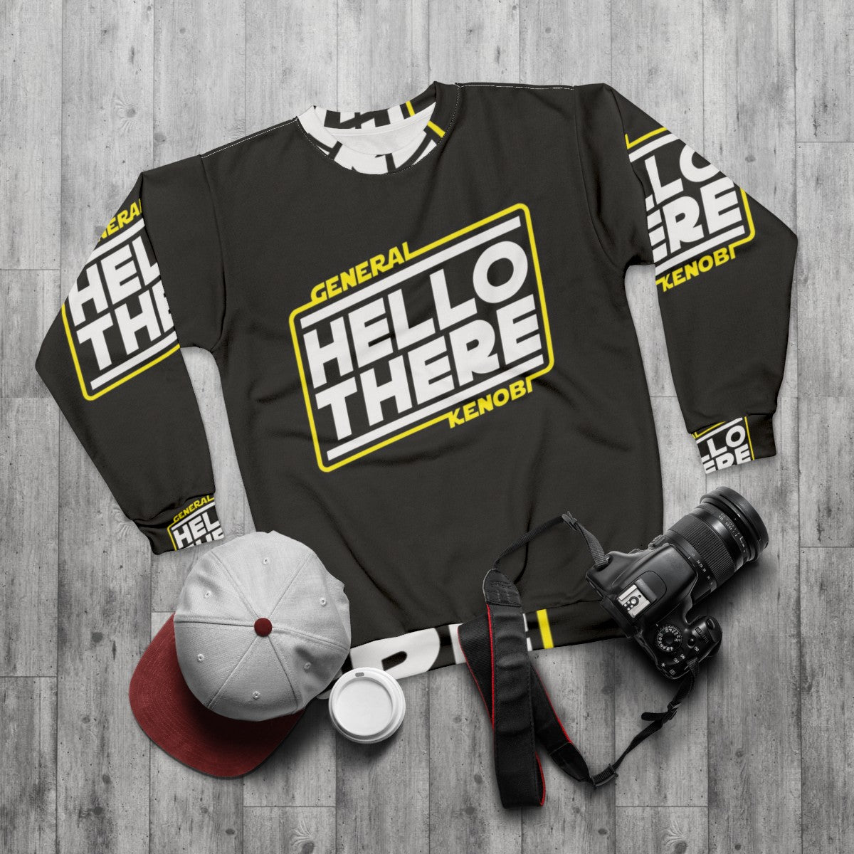 "Hello There" Funny Star Wars Inspired Sweatshirt - flat lay