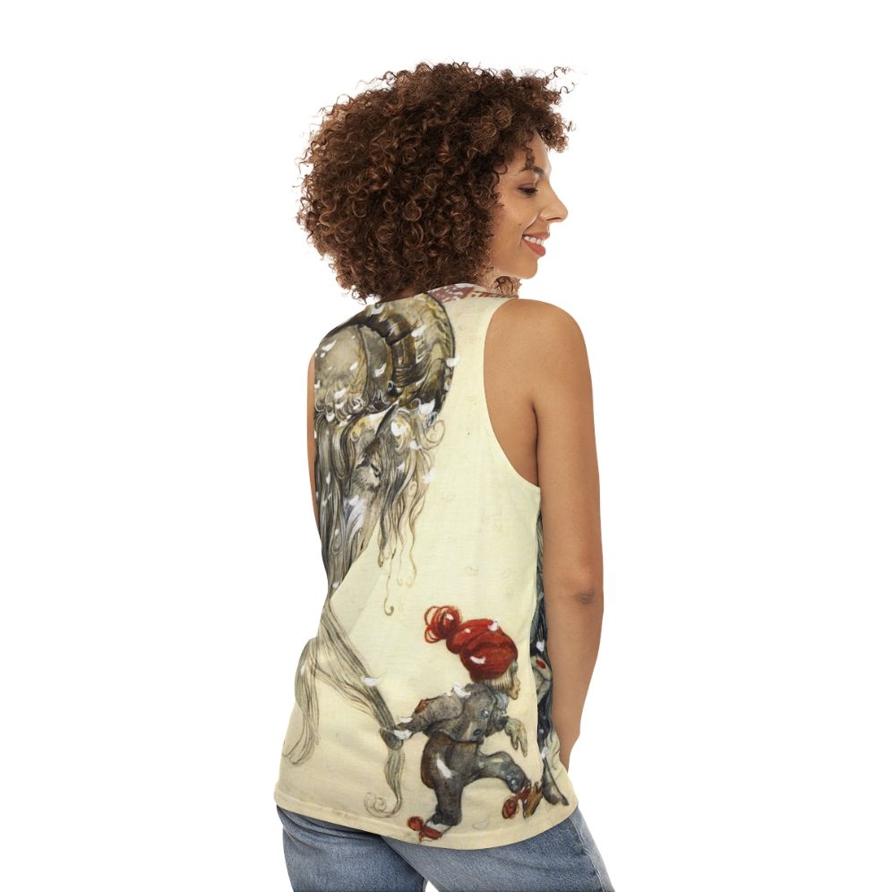 Yule Goat John Bauer Christmas Tank Top - women back