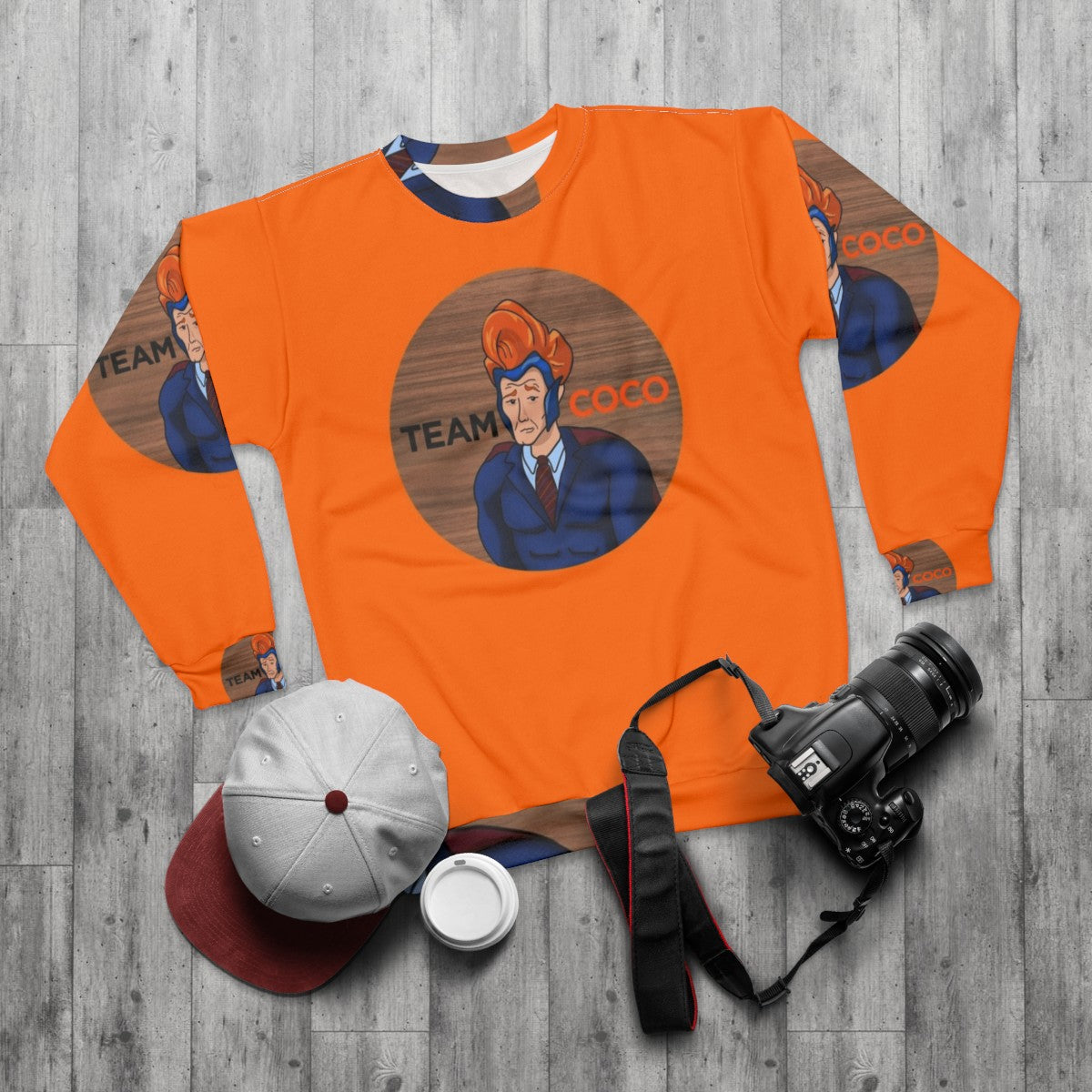 Conan O'Brien Team Coco Comedy Sweatshirt - flat lay