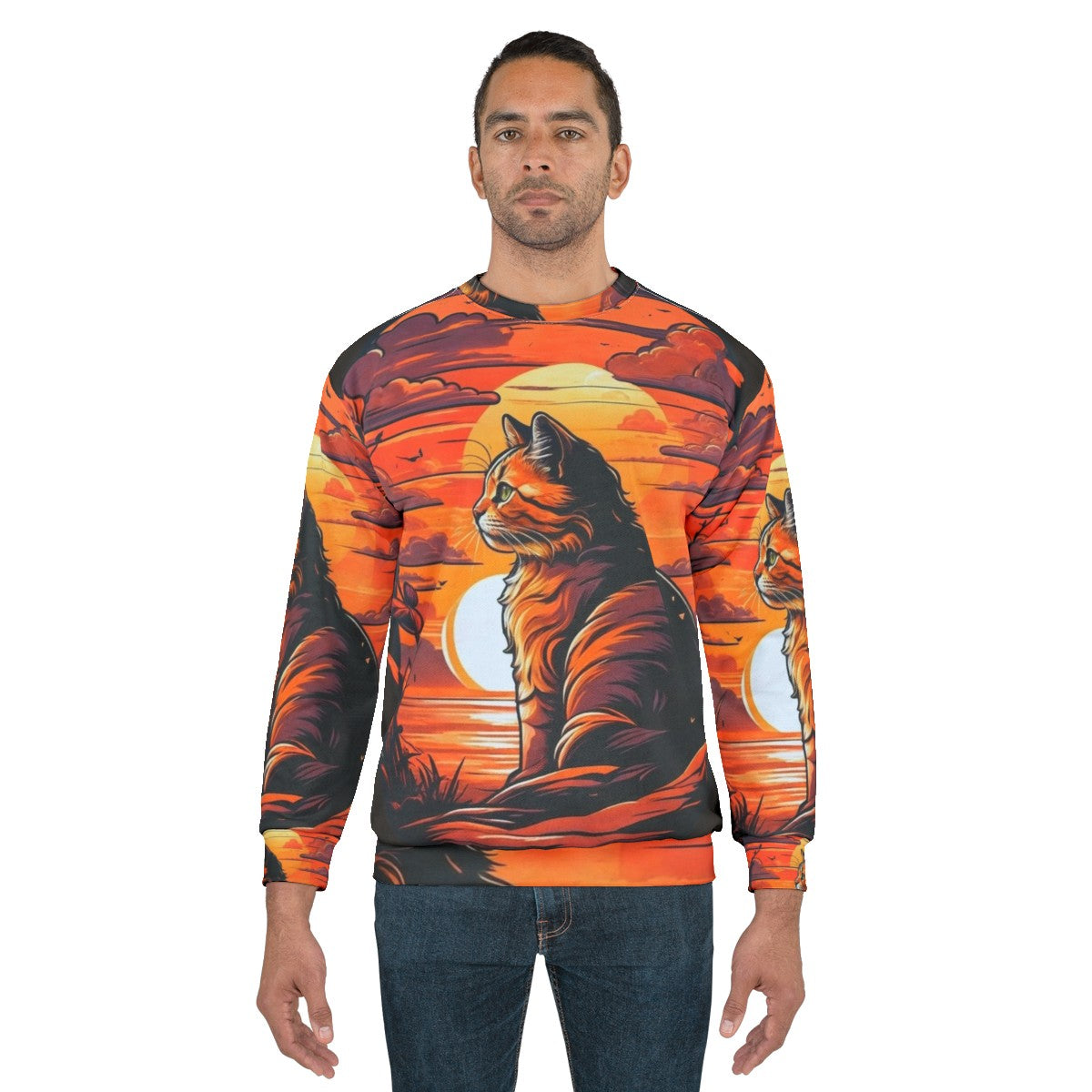 Sunset Cat 2 Sweatshirt - men