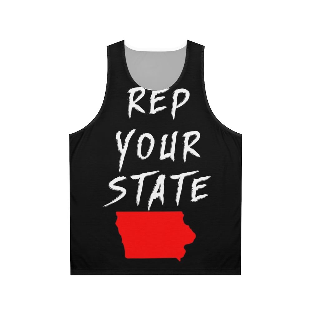 Iowa unisex tank top with state pride design