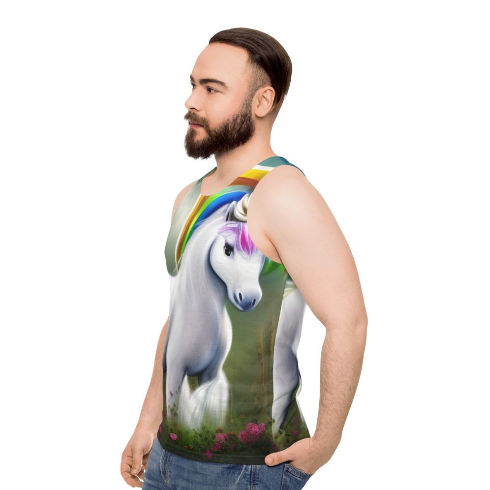 Unisex Legendary Unicorn Fantasy Tank Top - men side