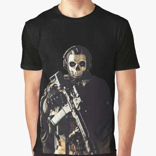 Ghost graphic t-shirt with Call of Duty inspired design