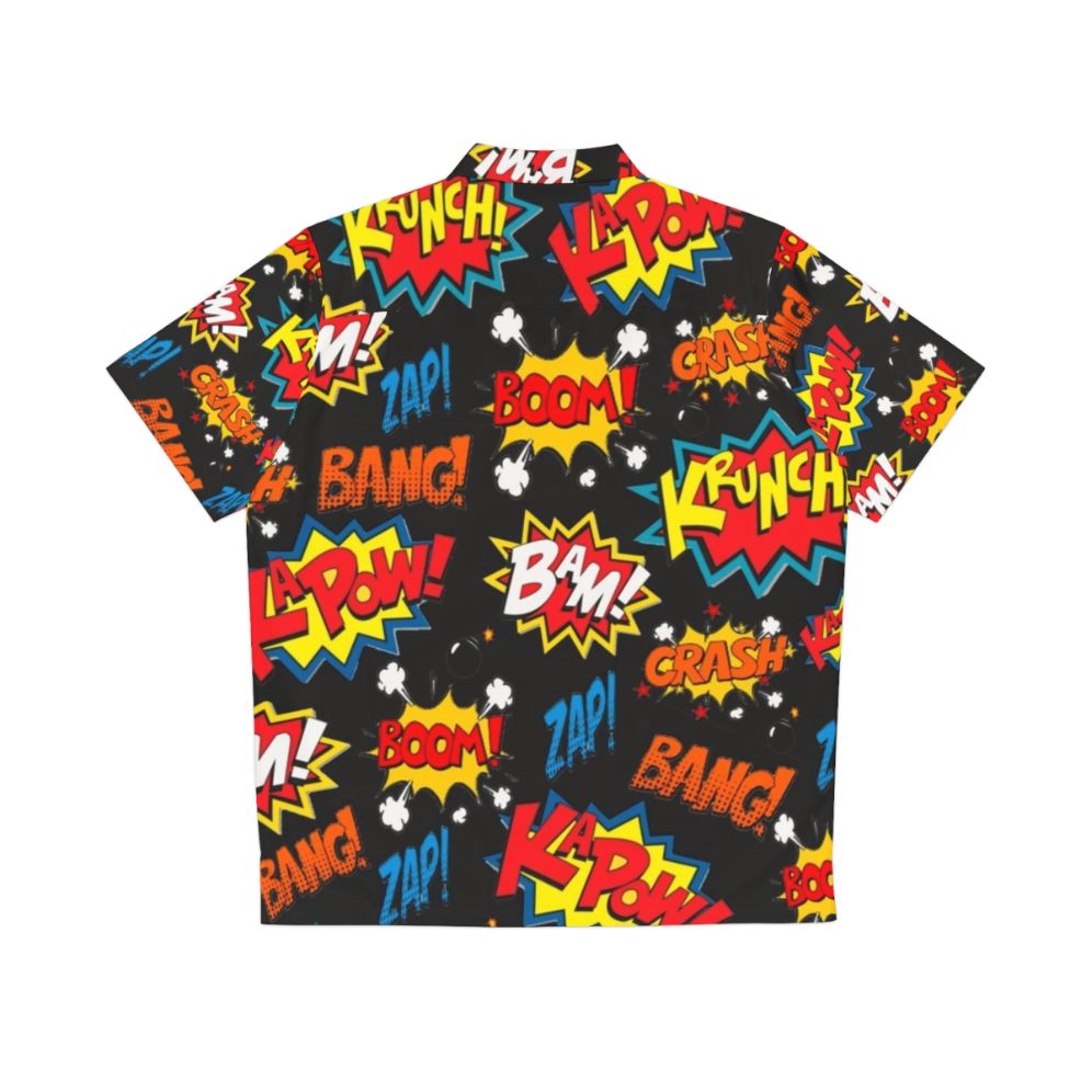 Comic Book Explosion Hawaiian Shirt with Vibrant Pop Art Design - Back