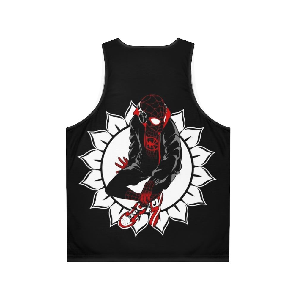 White Sunflower Spider Unisex Tank Top - Back