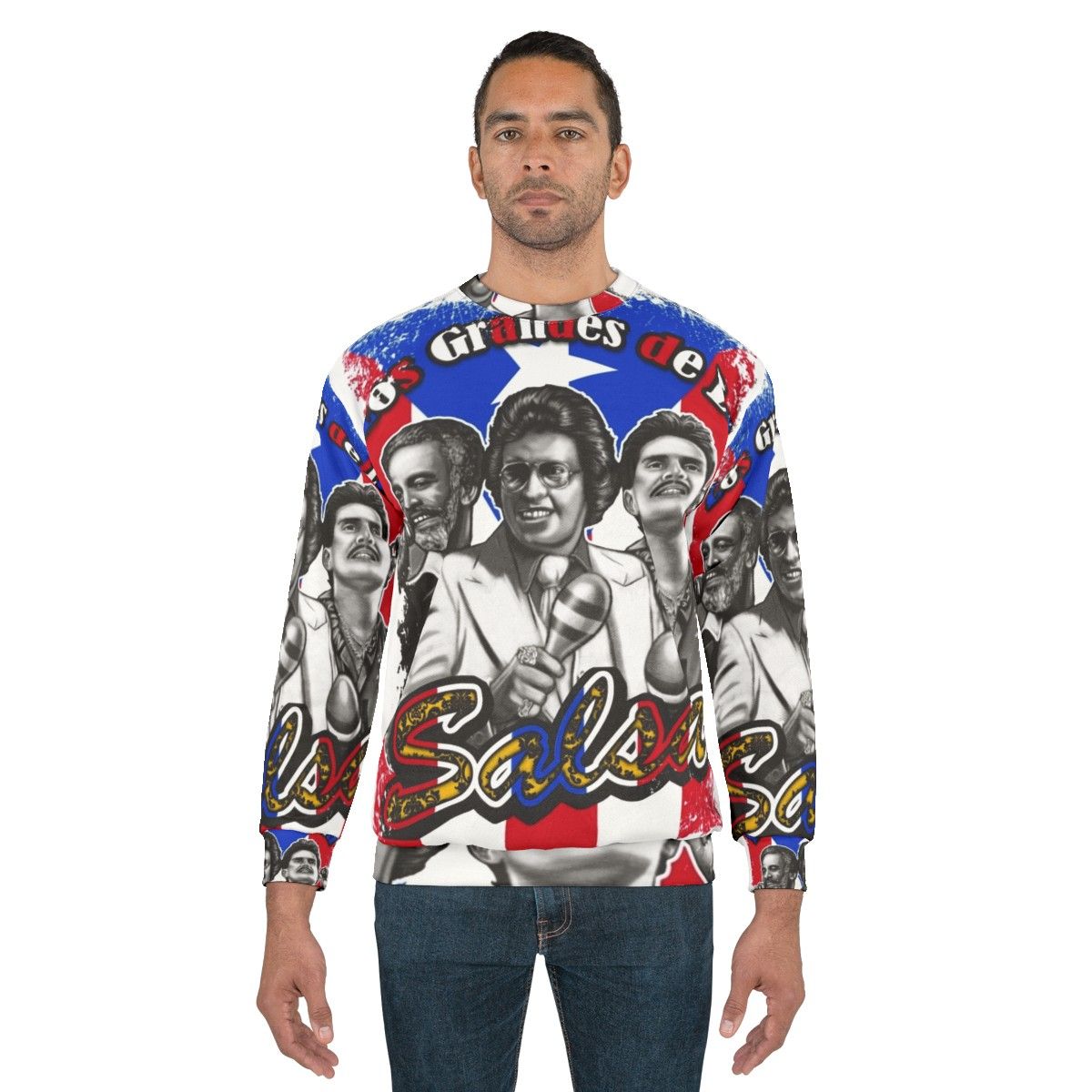 Sweatshirt featuring legendary Cuban salsa singers - men