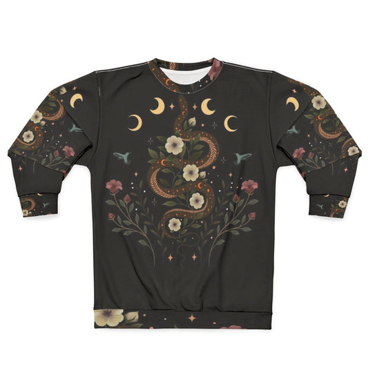 Boho botanical serpent moon sweatshirt