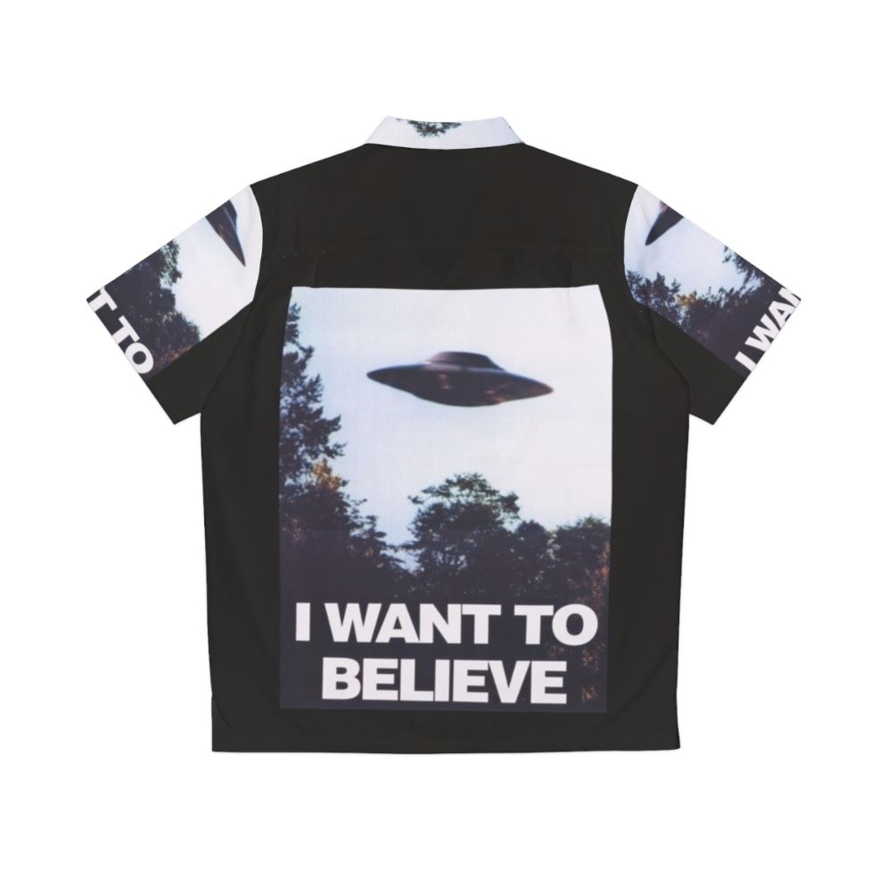 Paranormal Hawaiian Shirt with X-Files "I Want to Believe" design - Back