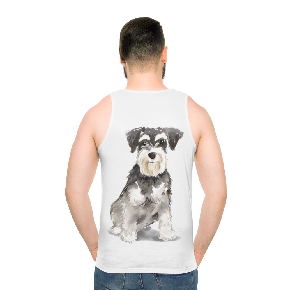 Watercolor Miniature Schnauzer Dog Portrait Tank Top - men back