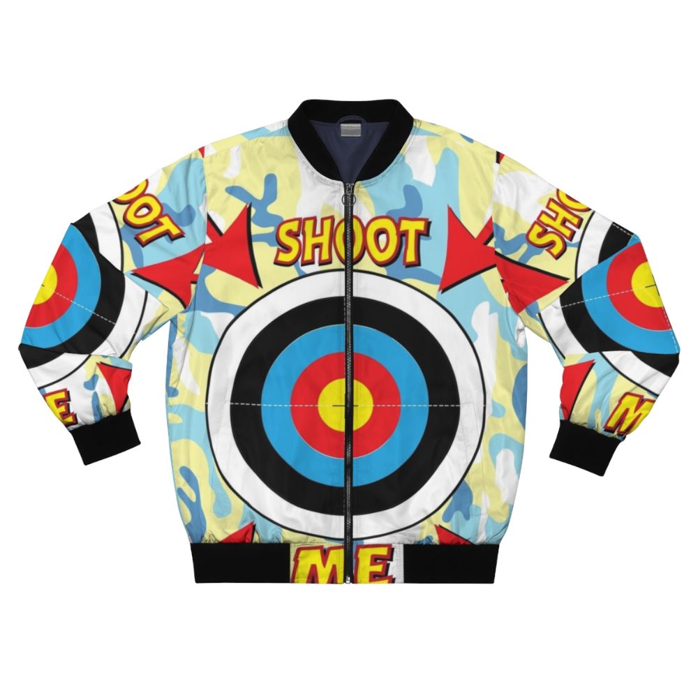 Paintball stag and hen party bomber jacket with bullseye target design