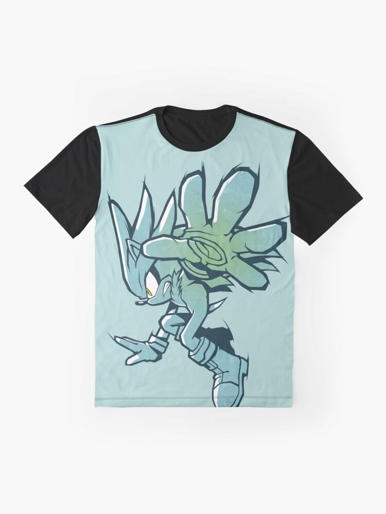 Silver graphic t-shirt featuring Sonic the Hedgehog and characters from the Sonic video game franchise - Flat lay