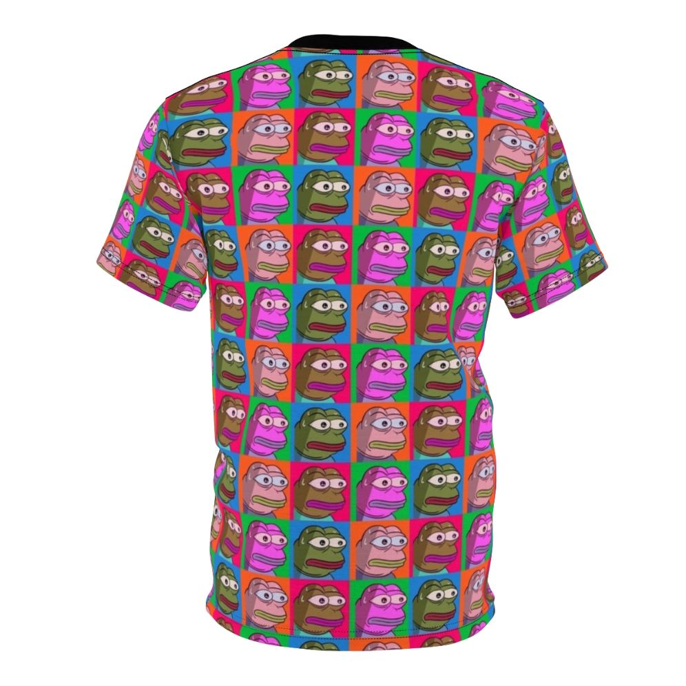 Vibrant pop art inspired design featuring popular Twitch emotes on a high-quality t-shirt. - Back