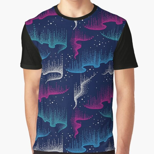 Dotwork Aurora Borealis Graphic T-Shirt