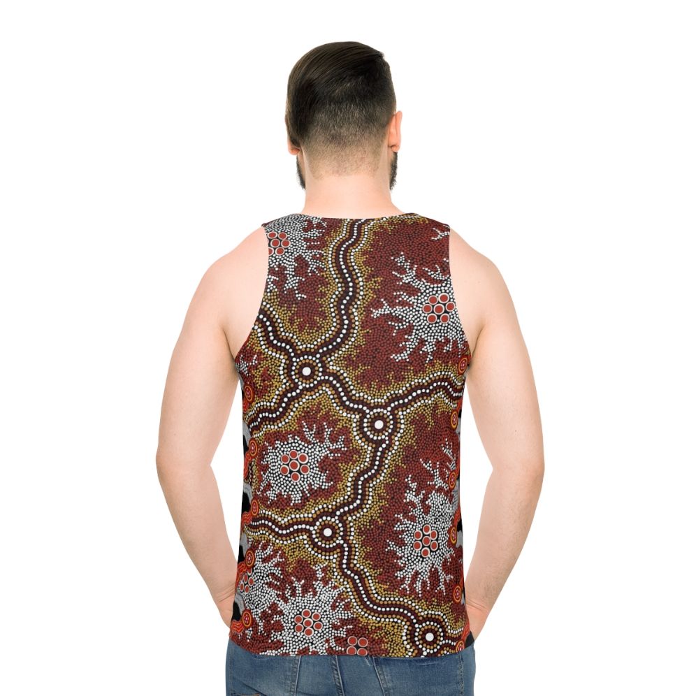 Aboriginal art design unisex tank top - men back