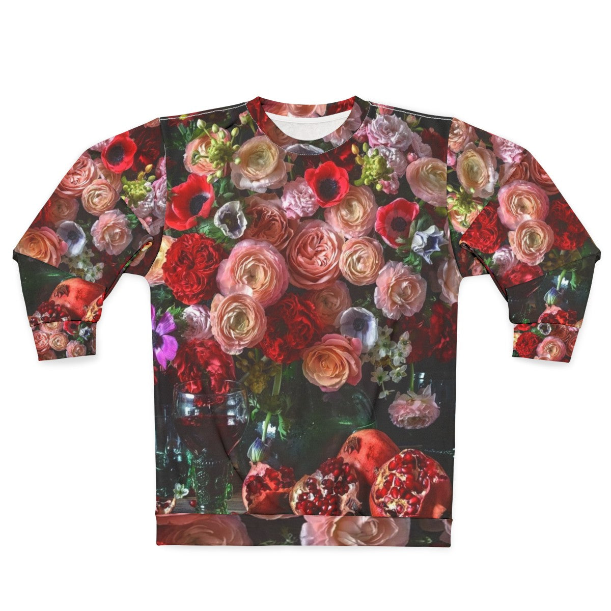 Vintage floral pomegranate sweatshirt