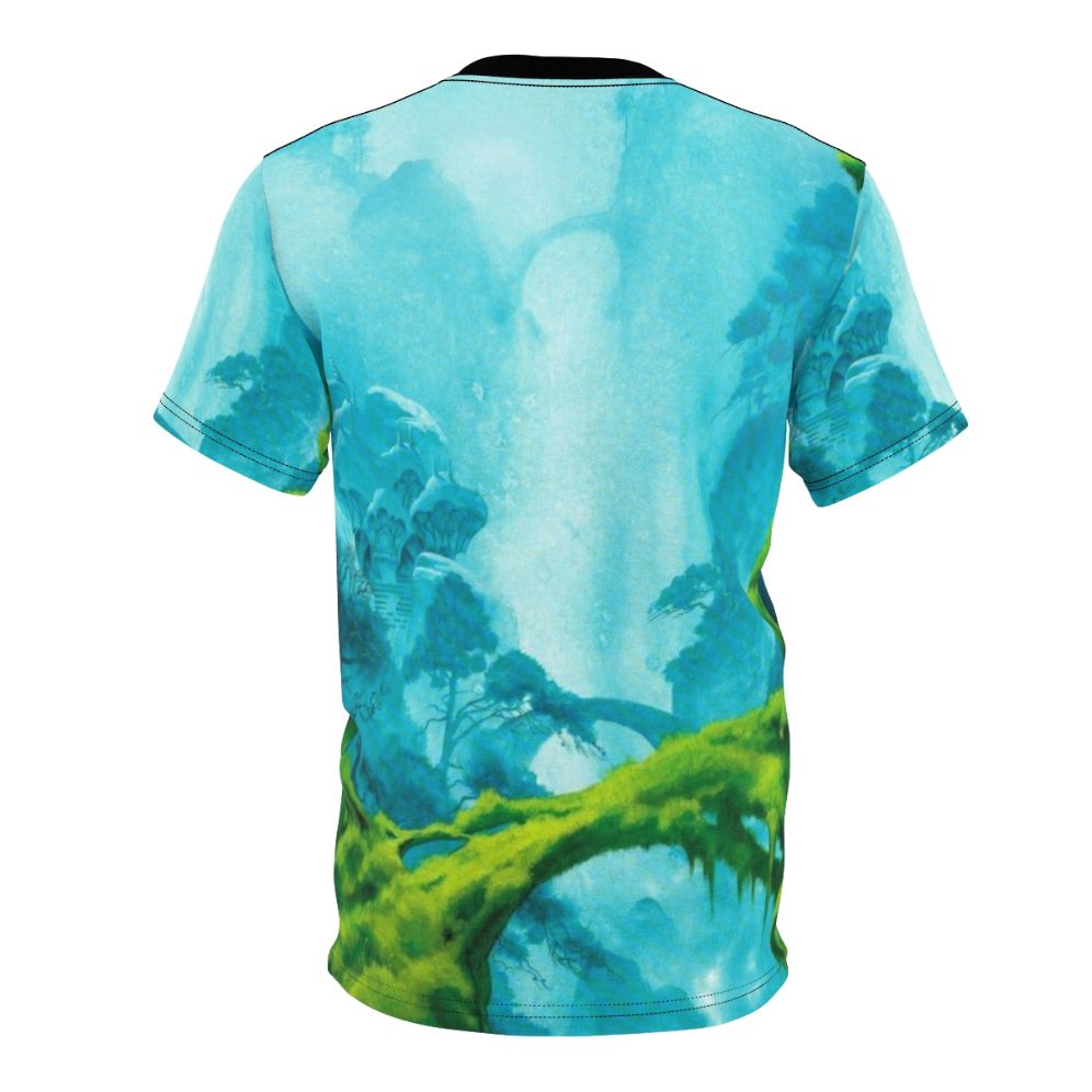 Breathtaking fantasy art t-shirt featuring Roger Dean's mesmerizing landscapes and otherworldly elements. - Back