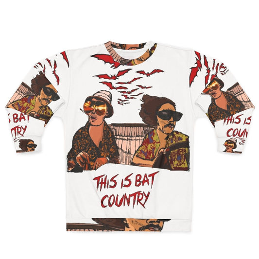 Bat Country Sweatshirt with Fear and Loathing in Las Vegas and Hunter S. Thompson inspired psychedelic design