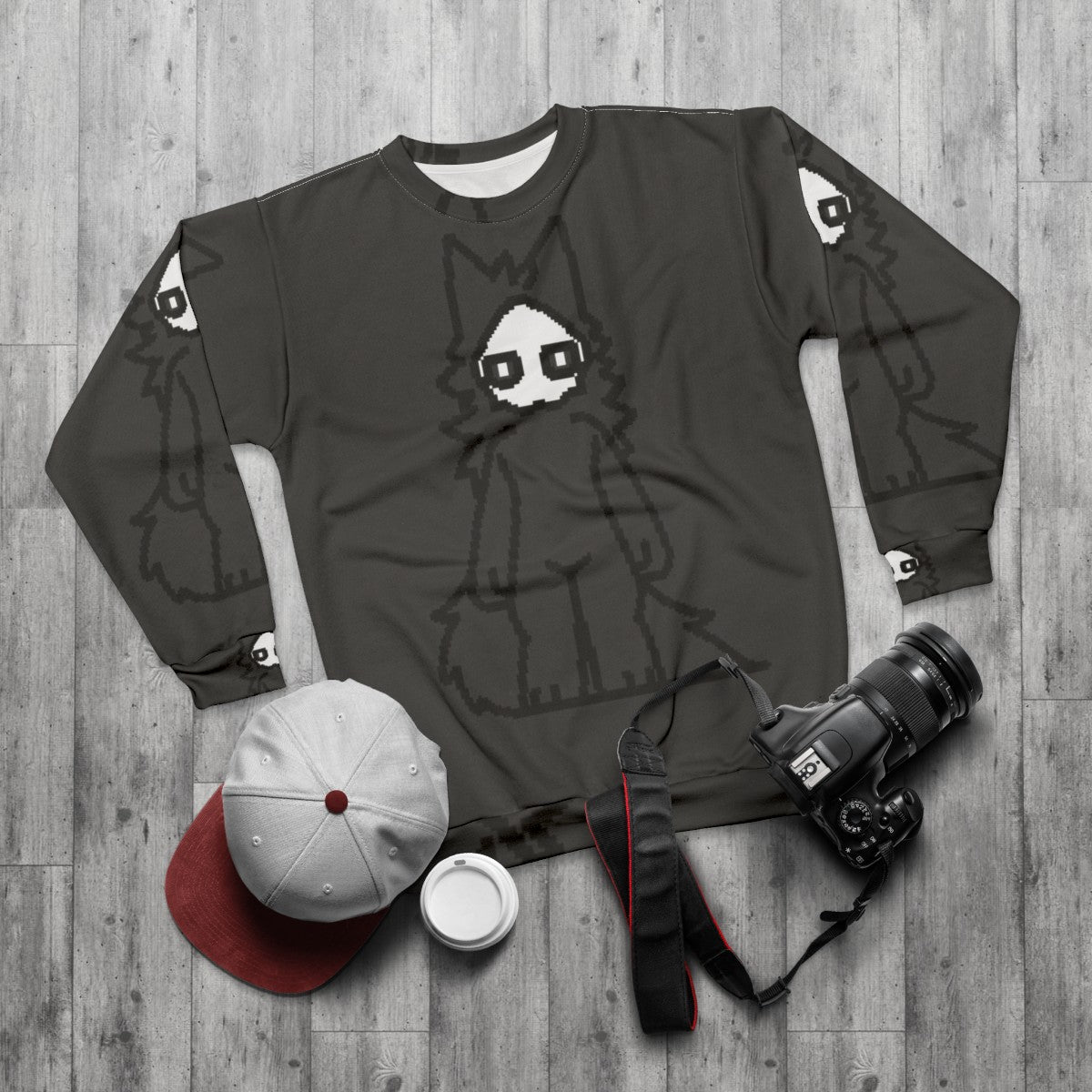 Changed Puro Sprite Sweatshirt - Furry Fanart for Gamers - flat lay