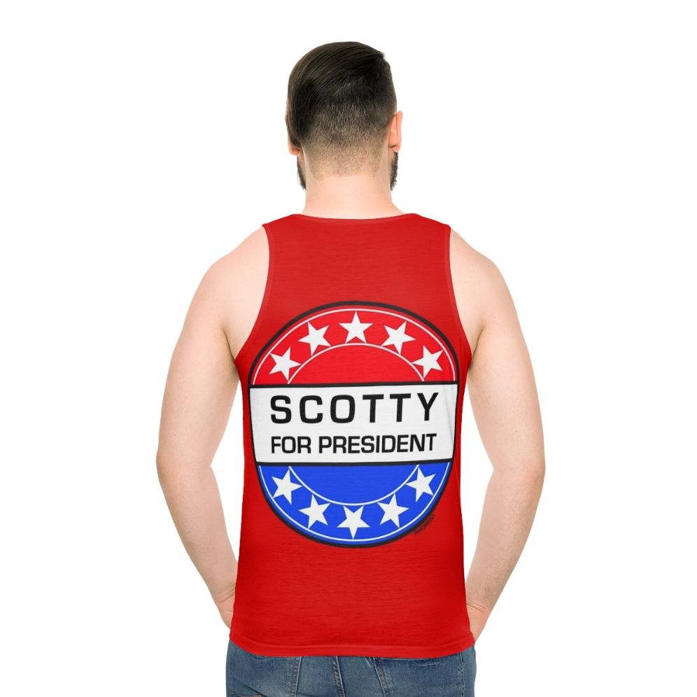 Vintage Scotty For President Unisex Star Trek Tank Top - men back