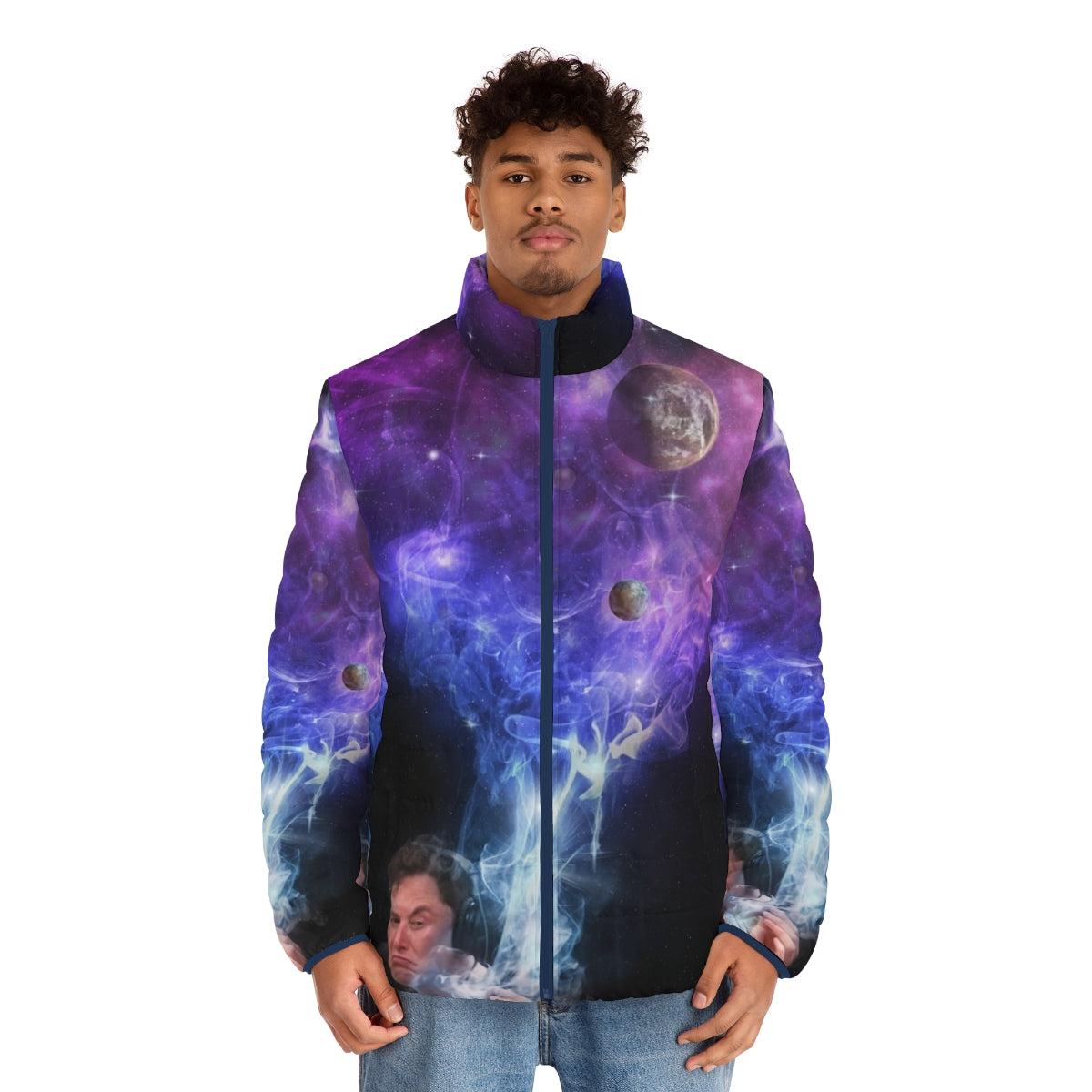 Elon Musk Smoking The Cosmos Puffer Jacket 2 - men front