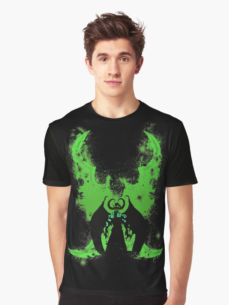 World of Warcraft inspired graphic t-shirt featuring the Demon Hunter class and the iconic phrase "Are You Prepared?" - Men