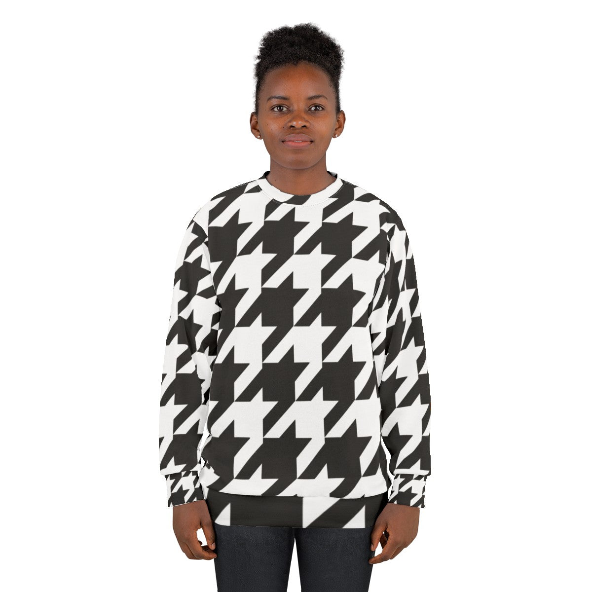 Classic houndstooth pattern sweatshirt - women