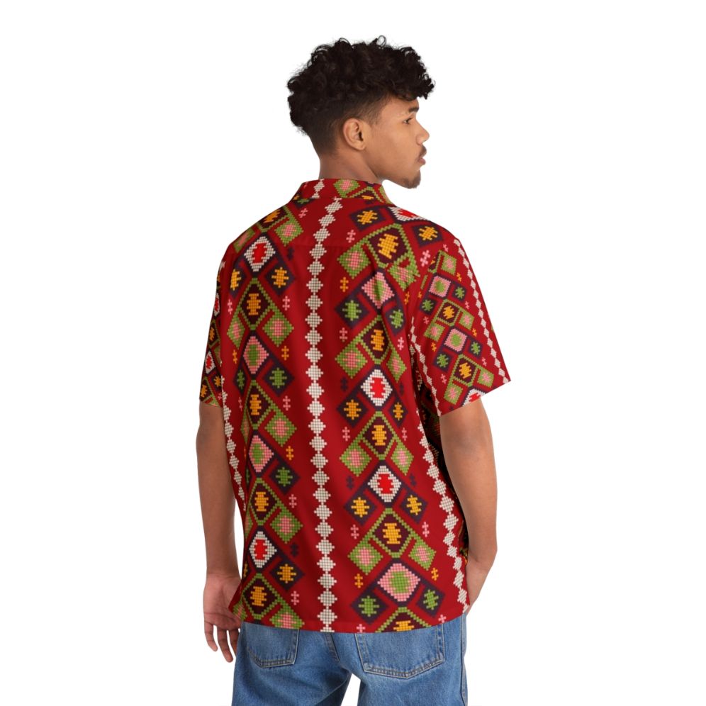 Armenian Carpet Pattern Hawaiian Shirt - Flat lay