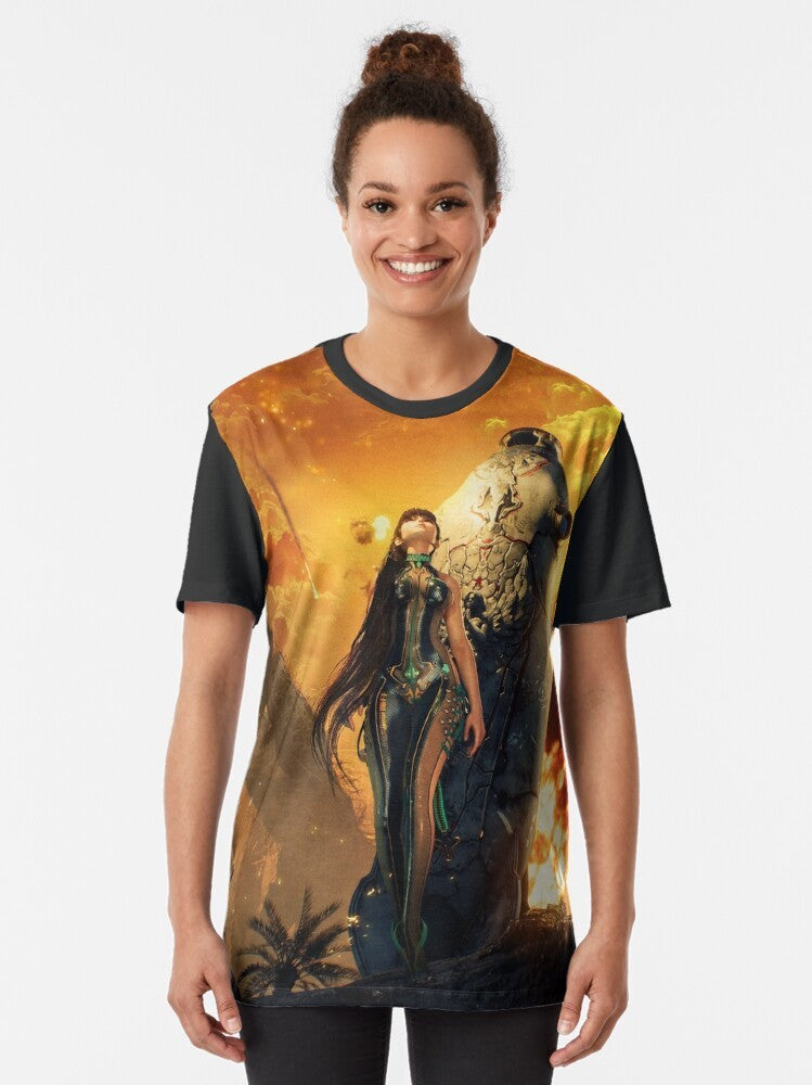 Stellar Blade video game character graphic t-shirt design - Women