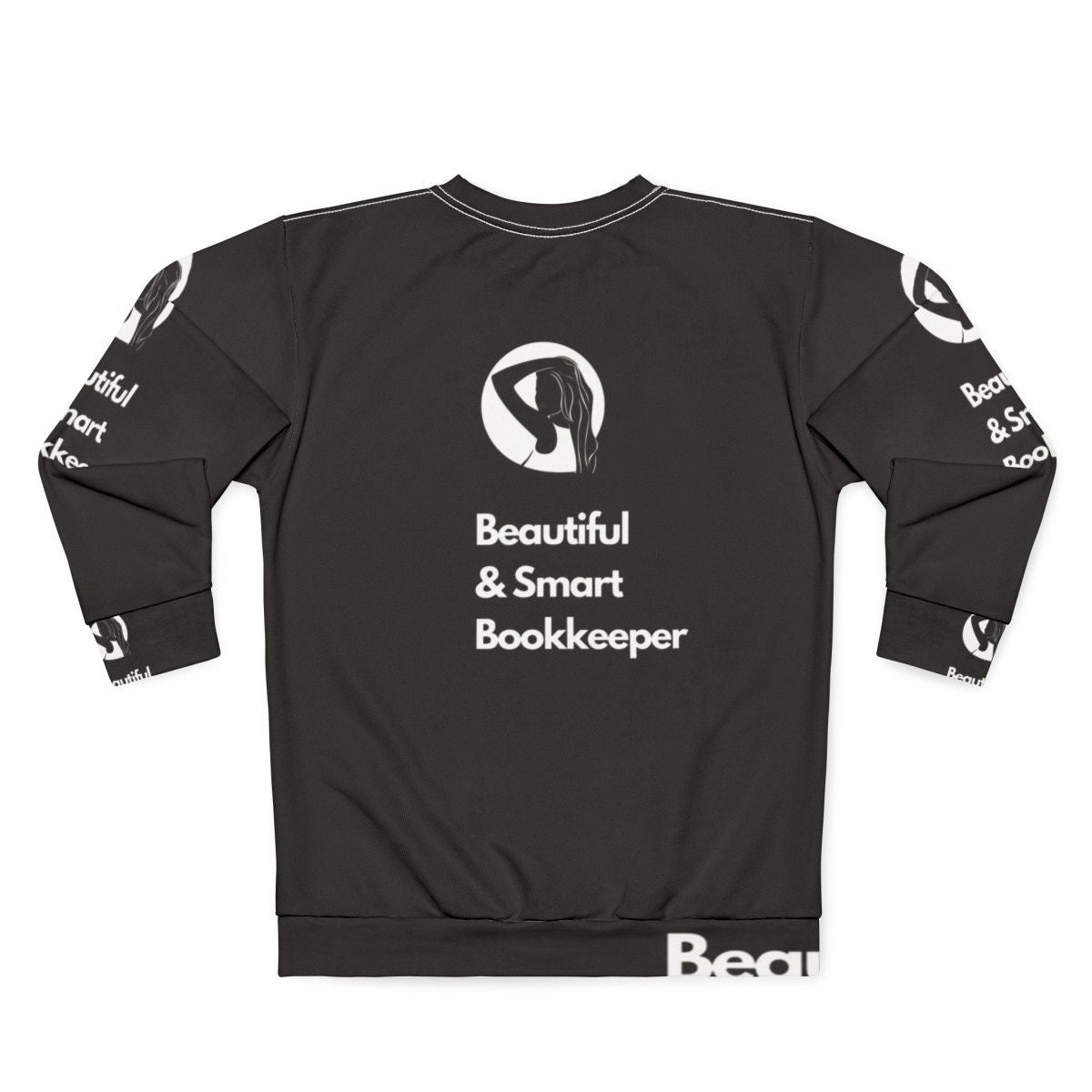 Beautiful and smart female bookkeeper wearing a stylish sweatshirt - Back