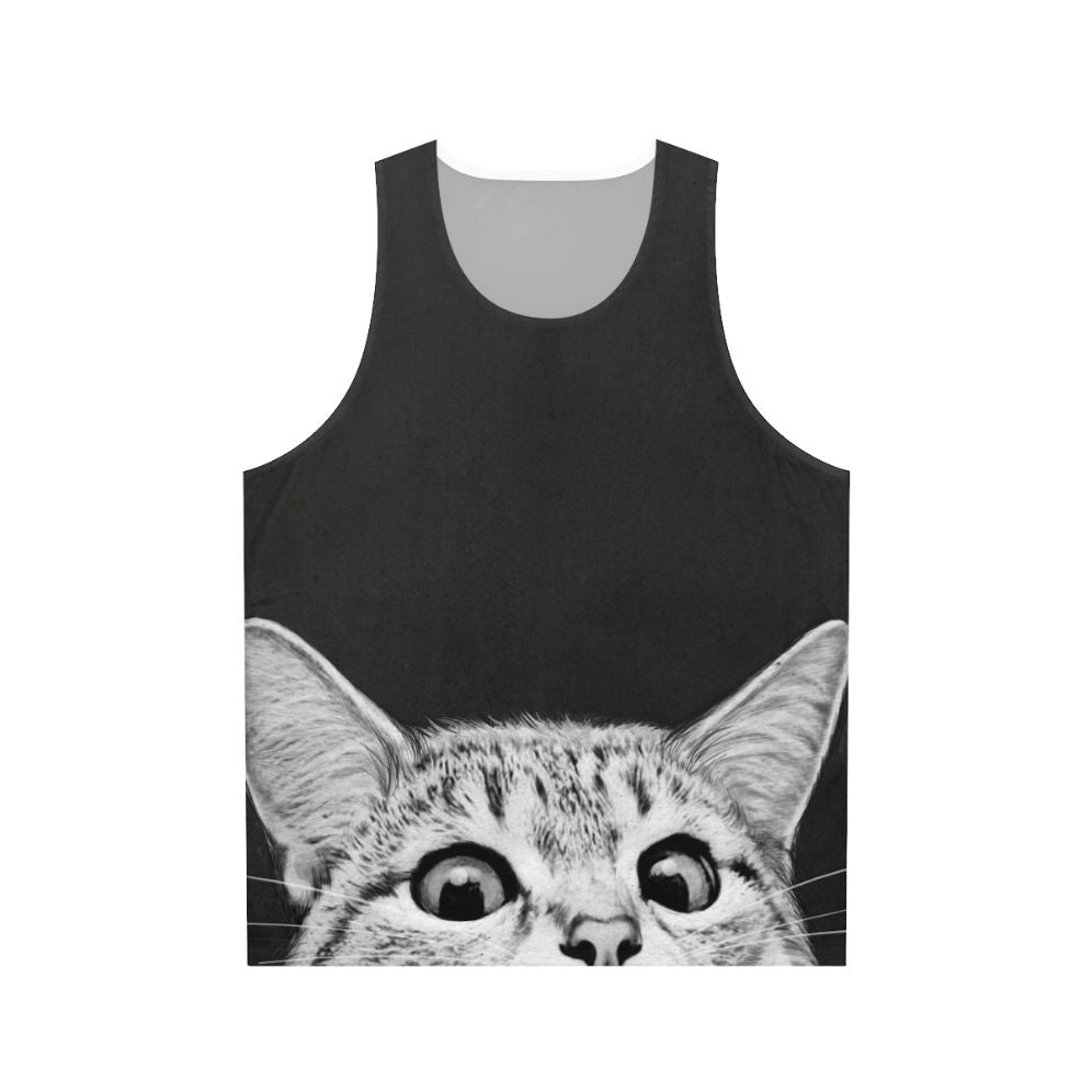 Unisex 'You Asleep Yet?' cat-themed tank top