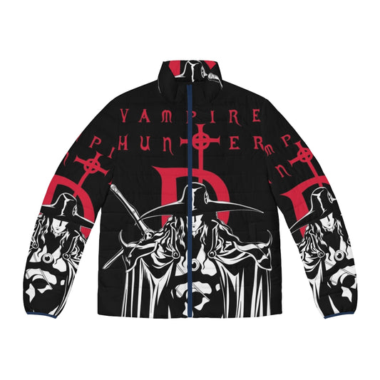 Vampire Hunter D inspired puffer jacket with Hellsing sigil and Alucard design